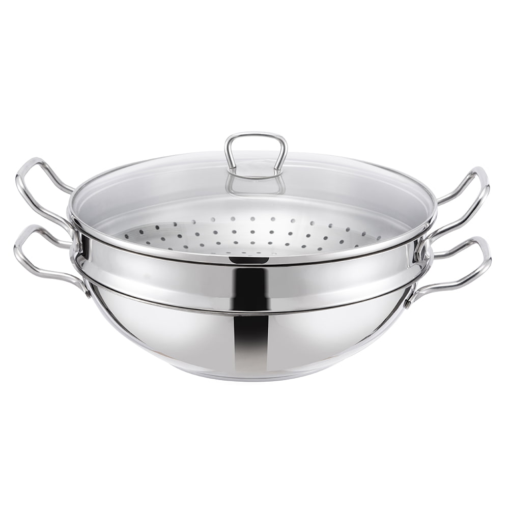 Wok artesanal de acero inoxidable, wok de gas tradicional, rango de wok comercial de gas JY-3209ZST