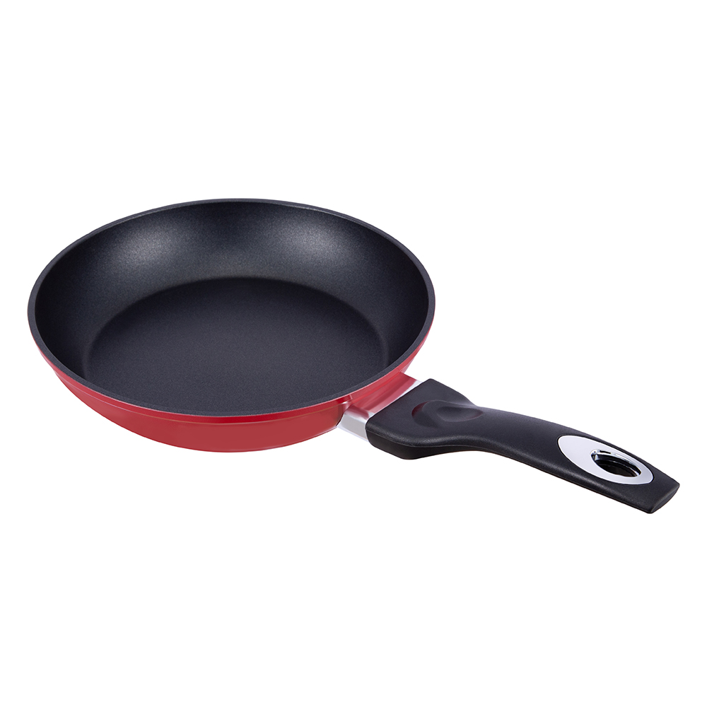 Esenciales de cocina utensilios de cocina rojo negro antiadherente freír aluminio mini sartén huevo JY-RF29-1-2042